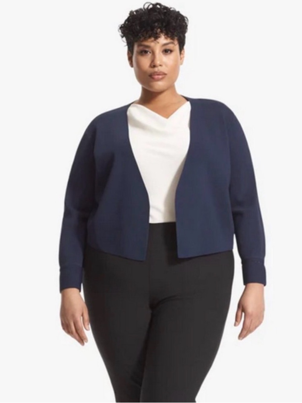 MM LAFLEUR Sant Abroeus Jardigan Navy Blue Cardigan Size +2 - Picture 2 of 6